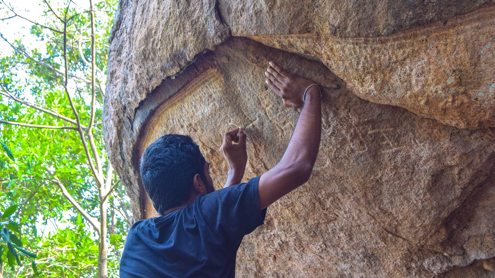 Field Research: Pre-Brahmi Inscriptions (3rd c. BCE) — Hands-on documentation work from an archaeological heritage site (as society secretary).